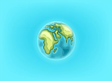 The Earth on blue background. Landing page vector template のイラスト素材