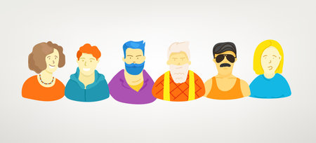 Cute vector character set. Men and women