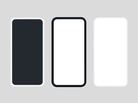 Modern smartphone with blank screen vector mockupのイラスト素材