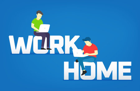 Work home concept with young men