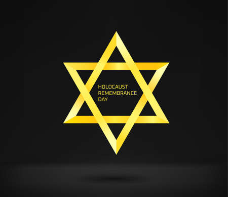 Holocaust remembrance day vector concept. Yellow star on blackのイラスト素材