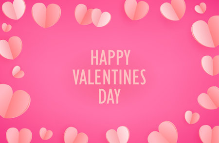 Happy Valentines Day. Template for greeting card, cover, presentationのイラスト素材