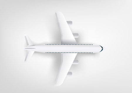 Modern aircraft vector model isolated on white background