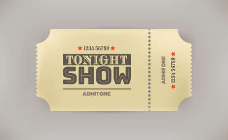 Tonight show. Retro style paper tonight show ticket with shadowのイラスト素材