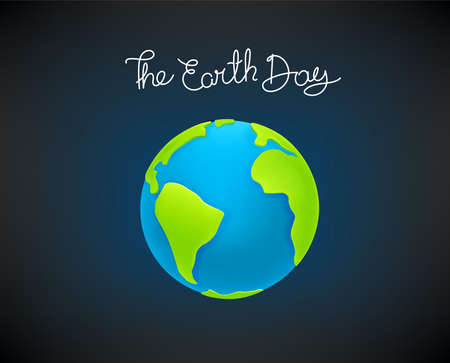 The Earth Day. Cute earth in a spaceのイラスト素材