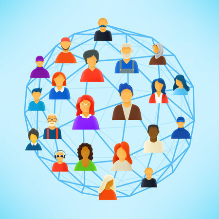 Social media communication abstract scheme