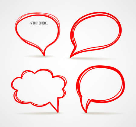 Abstract speech bubble set isolated on whiteのイラスト素材