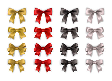 Different bows realistic vector collection isolated on white backgroundの写真素材
