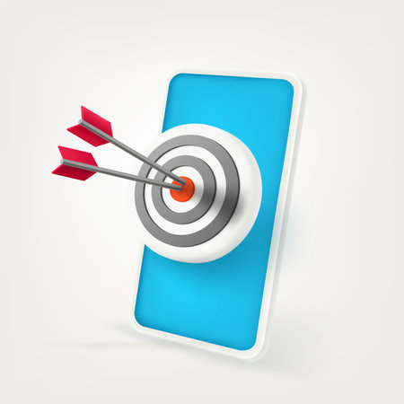 Accuracy in the aim. Success concept in 3d style vectorのイラスト素材