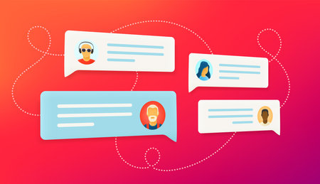 Social media communication vector concept