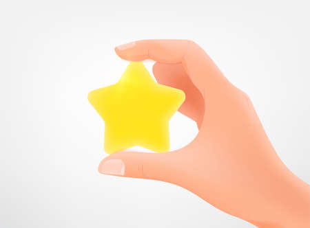 Man holding star sign in a handのイラスト素材