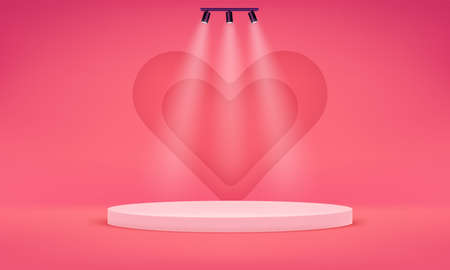 Bright red scene with heart horizontal bannerのイラスト素材