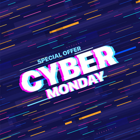 Cyber monday vector promo banner templateのイラスト素材