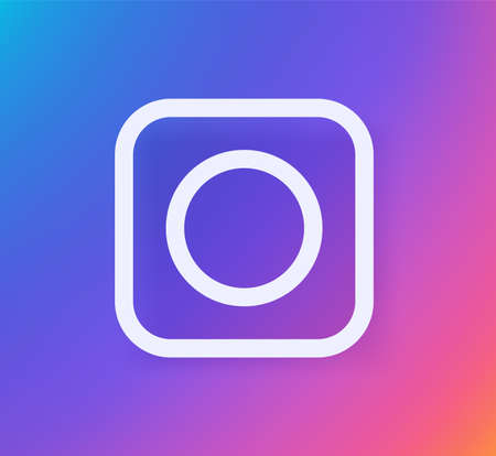 Simple linear camera vector icon on vivid gradient backgroundのイラスト素材