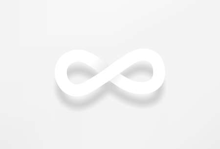 Infinity sign vector illustration with realistic shadowのイラスト素材