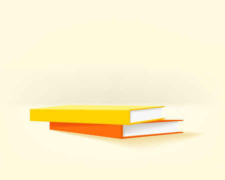 Two paper books on a table. 3d style vector illustrationのイラスト素材