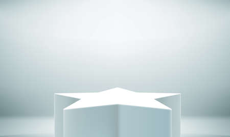 Bright Interior with star showcase. Realistic 3d style vector illustrationのイラスト素材