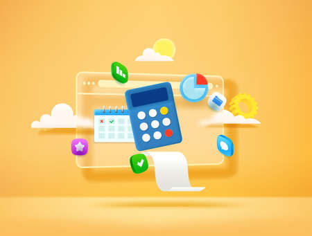 Internet business concept. 3d style vector illustrationのイラスト素材