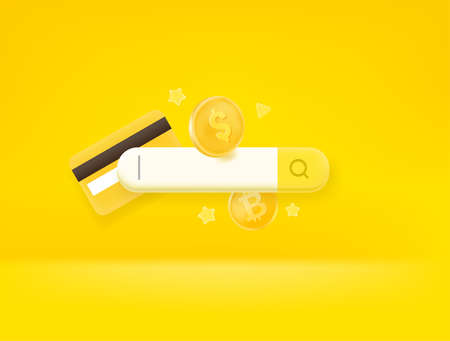 Search in web market place concept. 3d style vector illustrationのイラスト素材