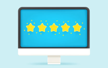 Five stars feedback. 3d vector illustrationのイラスト素材