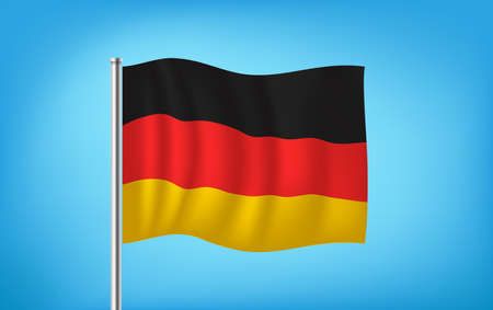 Waving german flag vector illustrationのイラスト素材