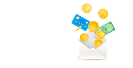 Mailing with credits. Vector banner with copy spaceのイラスト素材