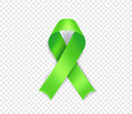 Lymphoma cancer awareness symbol. Lime ribbon isolated on transparent backgroundのイラスト素材