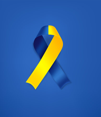 Ribbon with Ukraine flag color. vector illustrationのイラスト素材