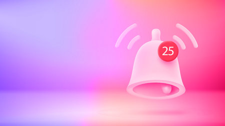 Web message notification icon with counter. Vector 3d banner with copy spaceのイラスト素材