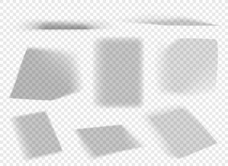 Realistic Shadows set on transparent background. Shadow overlay mesh designのイラスト素材