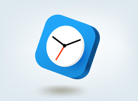 time concept. 3d vector mobile application icon