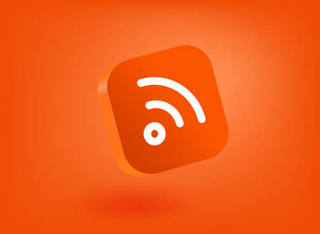 Wireless wifi connection icon. 3d vector mobile application iconのイラスト素材