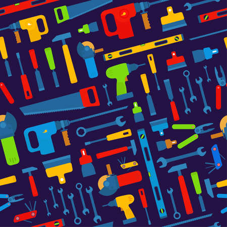 Different professional tools vector seamless patternのイラスト素材