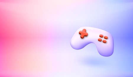 Modern video game joystick. 3d vector banner with copy spaceのイラスト素材