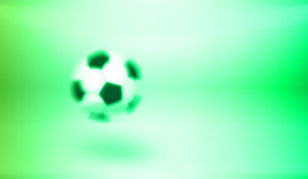 Flying football ball. 3d vector banner with copy spaceのイラスト素材