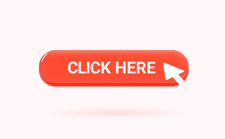 Click here button isolated on white background. 3d vector illustrationのイラスト素材