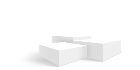 White interior with empty podium. 3d vector showcaseのイラスト素材