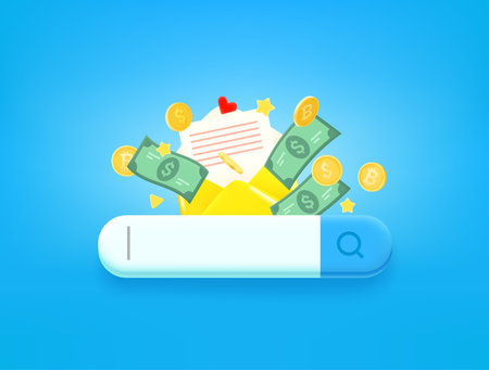 Receiving money via postage. 3d style vector illustrationのイラスト素材