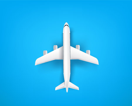 Aircraft model on blue background. 3d vector illustrationのイラスト素材