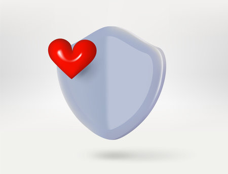 Metal shield with red cross mark. 3d vector illustrationのイラスト素材