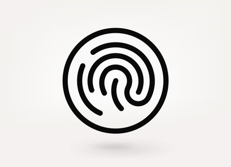 Fingerprint security pictogram. vector linear iconのイラスト素材