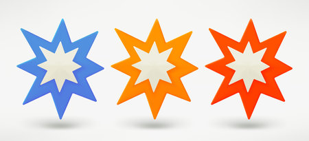 Comic flashes collection isolated on white background. 3d vector illustrationのイラスト素材