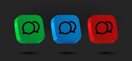 Color dialog icons collection. 3d vector isolated on black backgroundのイラスト素材