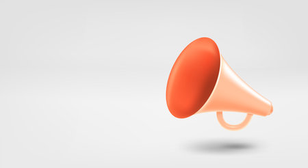 Loudspeaker. 3d vector banner with copy spaceのイラスト素材