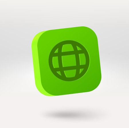 World Wide Web icon. mobile application icon. 3d vector icon isolated on white backgroundのイラスト素材