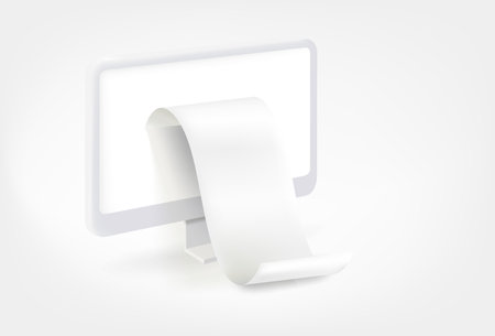 Modern personal computer with white check. 3d vector mockup for designのイラスト素材