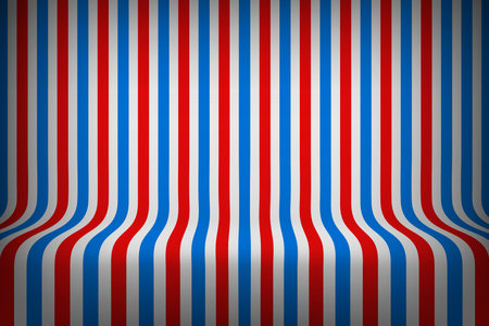 Empty studio with blue and red stripes on floor and wall. 3d style vector illustrationのイラスト素材