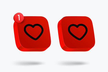 Heart icons clipart isolated on white background. Vector 3d illustrationのイラスト素材
