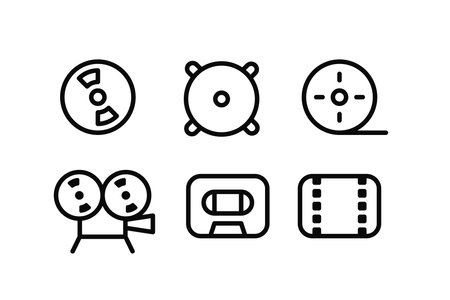 Audio and video production pictograms. Vector icons setのイラスト素材