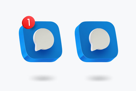 Chat bubble icons clipart isolated on white background. Vector 3d illustrationのイラスト素材